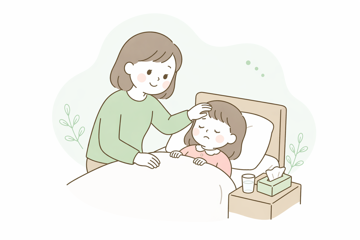 病気の子の看病イメージ