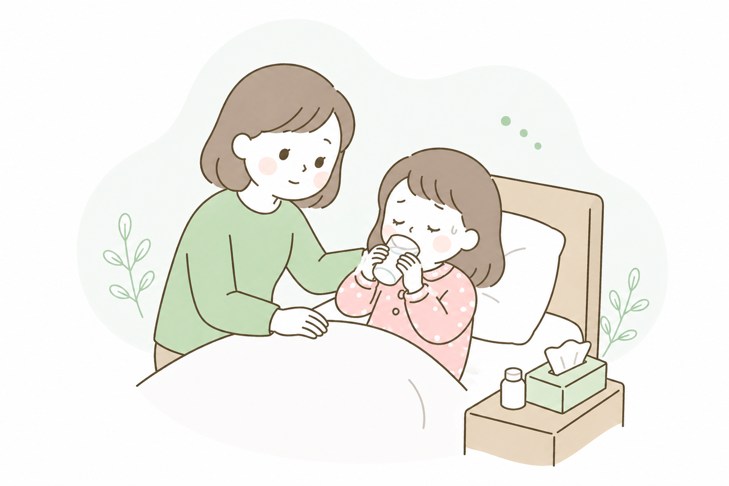 水分を摂る女の子