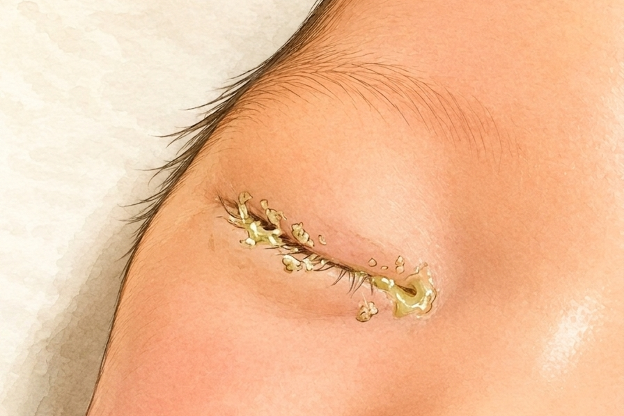 耳を痛がる子どものイメージ