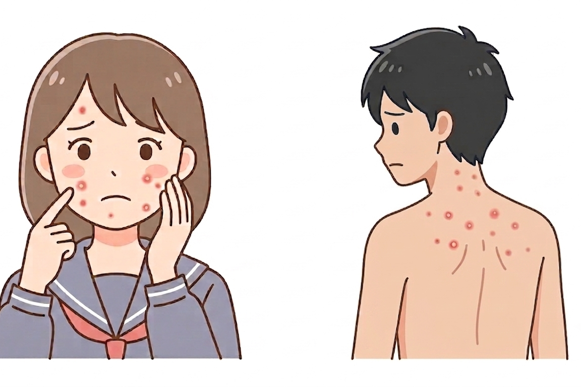 耳を痛がる子どものイメージ